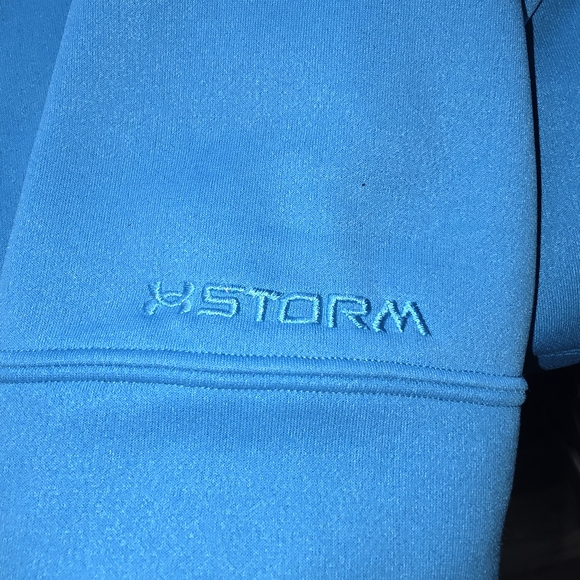 Under Armour UA Storm Hoodie Sweatshirt - Teal Pullover Athletic Water Repellant - Picture 5 of 8